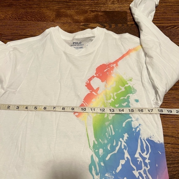 NEW Polo Ralph Lauren Ombré Big Pony Print Long Sleeve T-Shirt Women's Sz XS - Picture 6 of 7